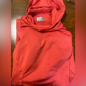 Athleta Coral Orange Athletic Hoodie